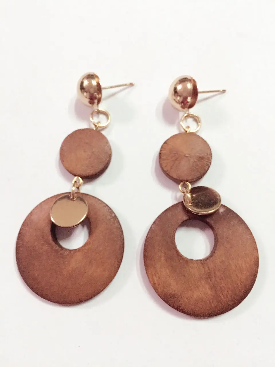 Серьги из дерева в африканском стиле хорошего качества новинка 2016 круглые