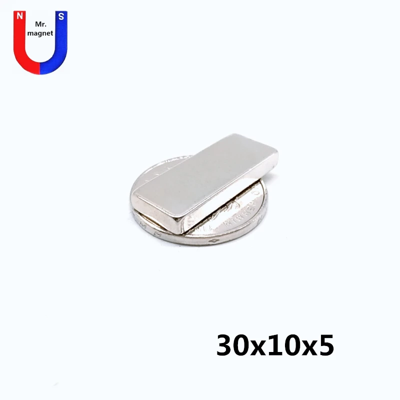 

10/30/100pcs 30x10x5 magnet square cuboid sheet 30x10x5 mm magnet permanent 30*10*5 magnets rare earth NdFeB magnetic material