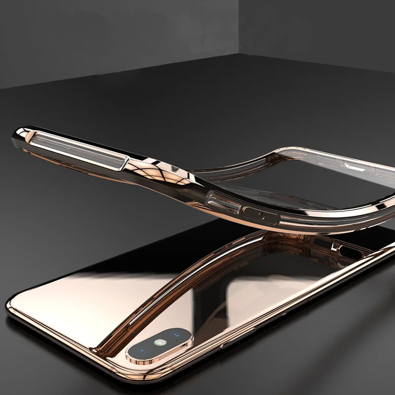 Shockproof Clear TPU Case For iPhone 11 Pro Max 11 Pro 11 Luxury Plated Airbag Anti-Knock Case For iPhone XS Max XR XS 7 8 Plus