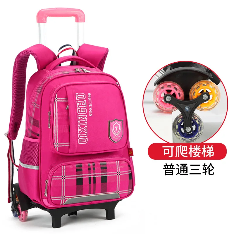 Trolley School Bags Kids Backpack With Wheel Stair Children's Schoolbags kids Wheeled Book Bag For boys girls Mochilas | Багаж и сумки