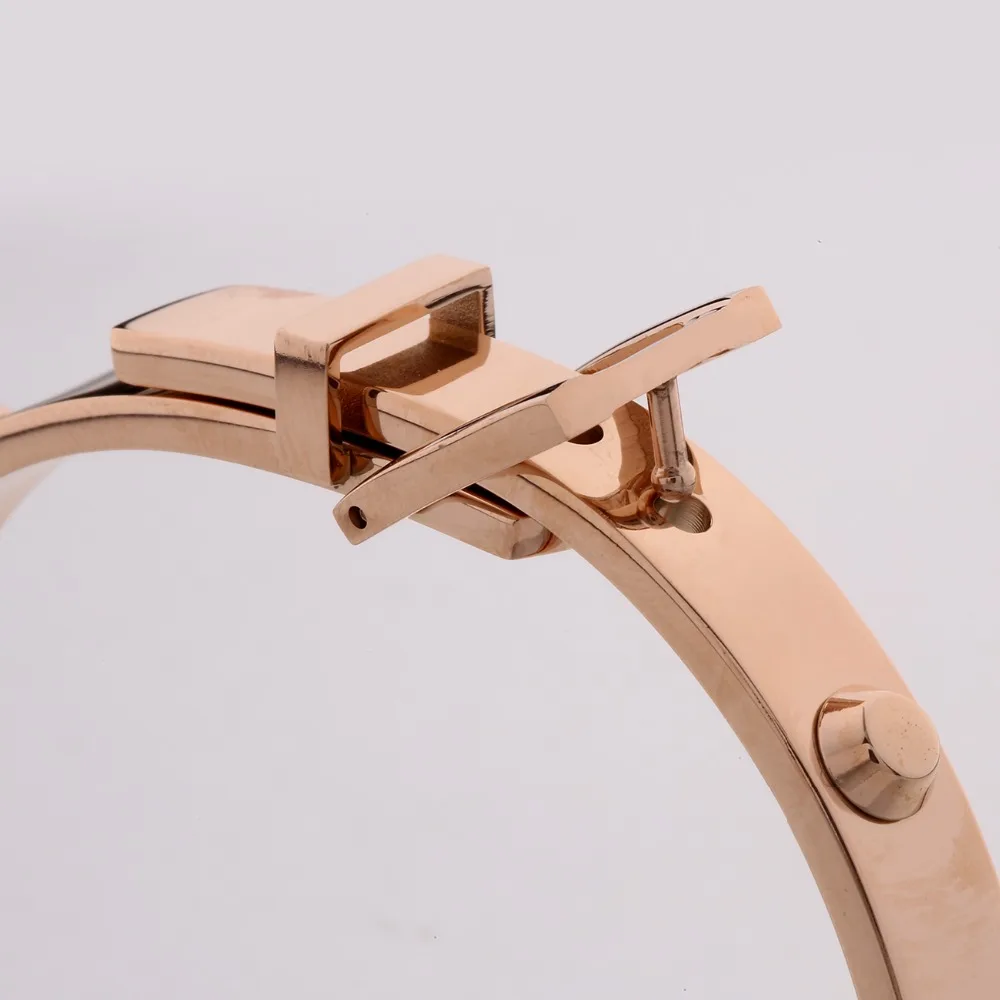 HUCHE Simulated Belt Stainless Steel Bangles For Women &amp Men Punk Rose Gold Color Fashion Jewelry Gift Friend HYJBZ001 | Украшения и