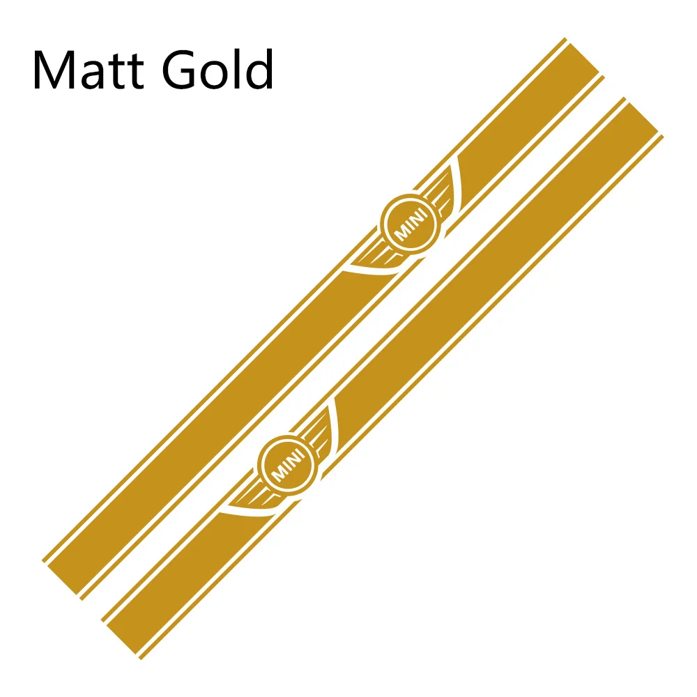 Matt Gold 2 шт. автомобиль длинные штаны с полосками, Стикеры для Mini Cooper R56 R57 R58 R50 R52 R53 R59 R61 Countryman R60 F60 F55 F56 F54 аксессуары «сделай сам» - Color Name: Matt Gold