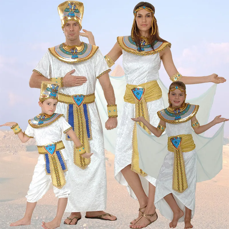 Carnival Egyptian Pharaoh Costumes Women Adult Men Princess Cosplay Masquerade Party