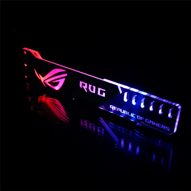 Поддержка графической карты GPU держатель кронштейн VGA Рамка подставка алюминий+ акрил ROG 12V 4PIN RGB/5 V 3PIN ARGB ASUS AURA SYNC Symphony