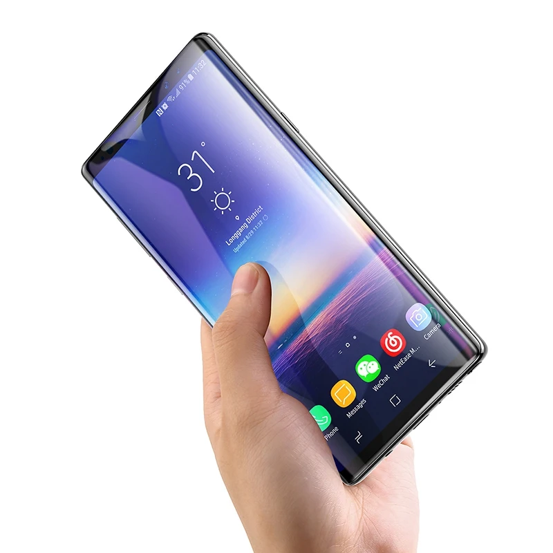 Защитная 3D поверхность Baseus для samsung Note 9 0,3 мм, тонкое закаленное стекло 9H для samsung Galaxy Note 9, защитное стекло - Цвет: HD transparent
