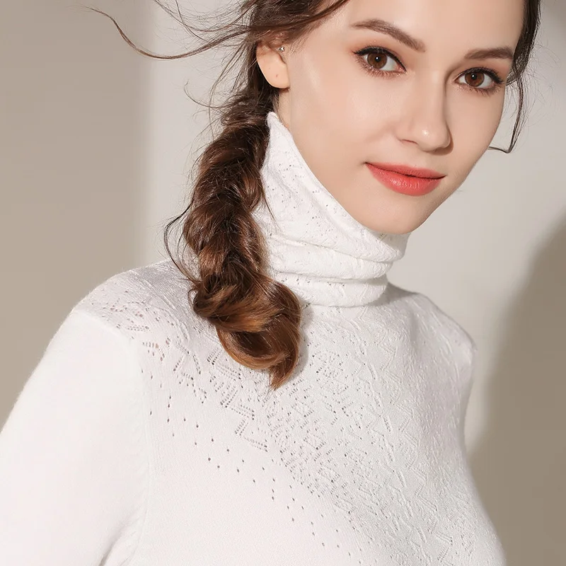 sweaters women winter 2019 Cashmere sweater clothes turtleneck Hollow ladies knitting pullovers | Женская одежда