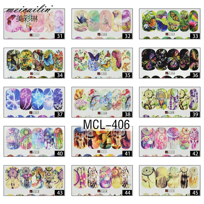 50 листов мультяшных стикеров смешанные дизайны переводные наклейки для ногтей с
