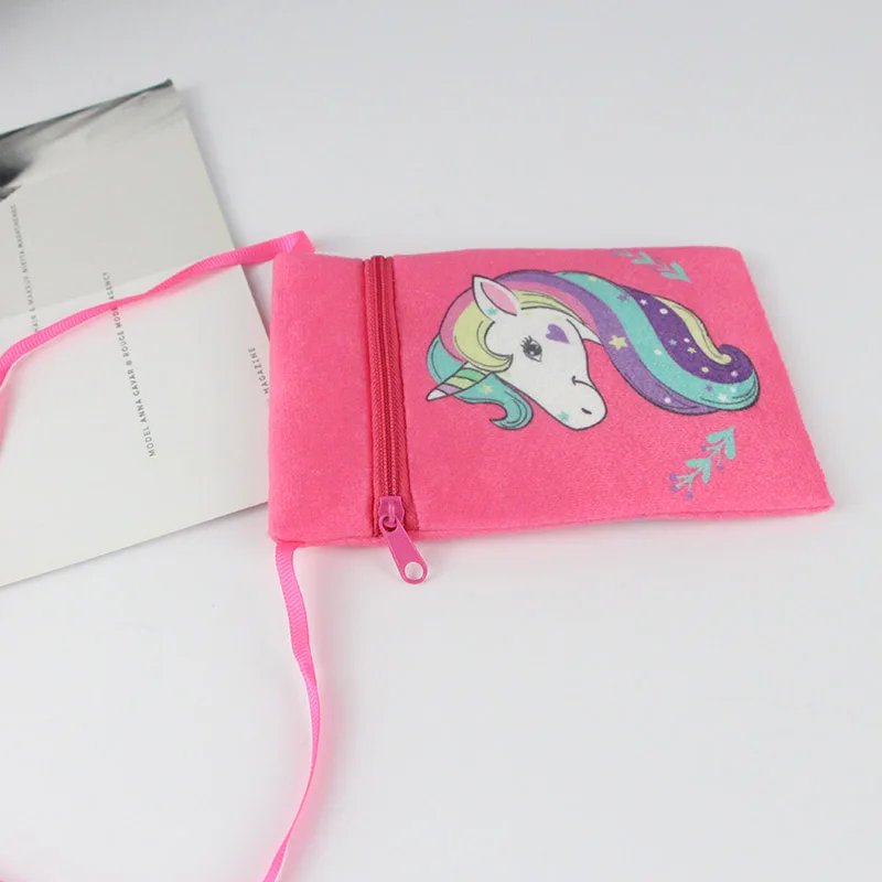 Cute Unicorn Coin Wallet Baby Girls Handbag Coin Purse Children Kids Mini Sling Crossbody Bags Cartoon Princess Bag Gift