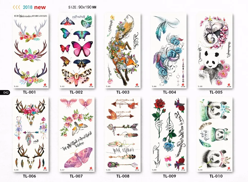 Nu-TATY NEW Temporary Flash Tattoo Body Art Tatoo Sticker Colored pattern sheet 19*9cm For Selfie High Quality sticker | Красота и