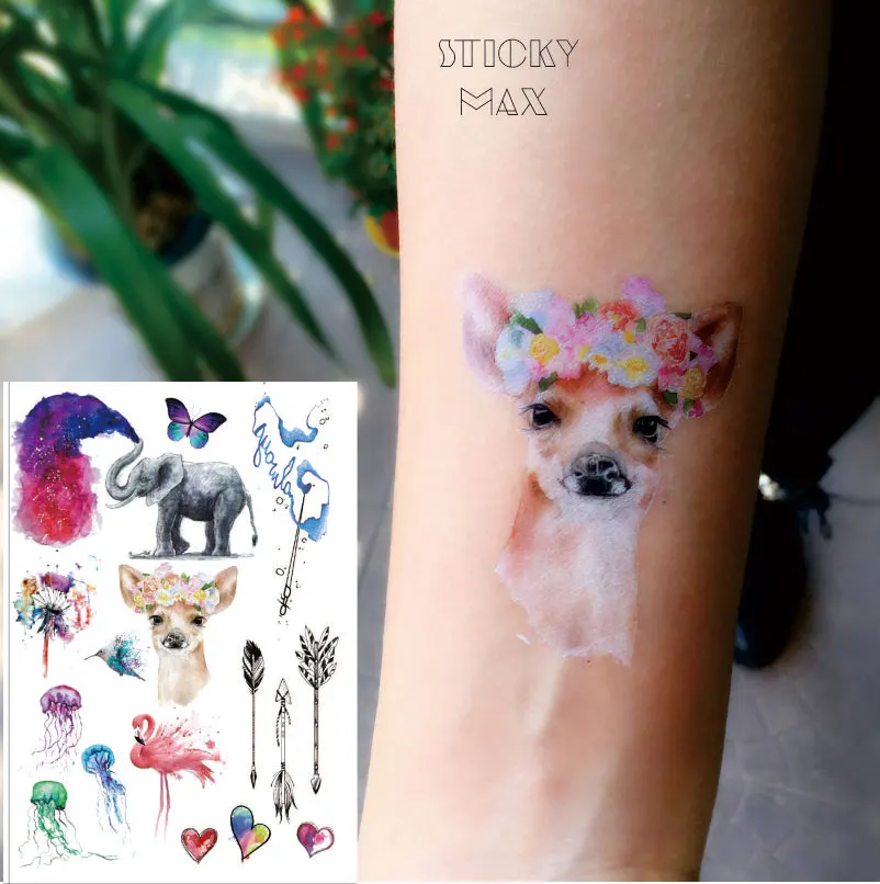 W18 1 шт. Корона олень слон акварель медуза фламинго и Одуванчик Красивая