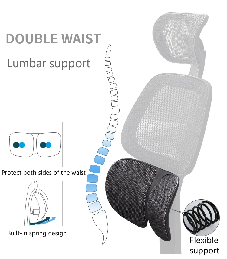 Эргономичное офисное кресло с сеткой из ткани Waistguard, многофункциональное компьютерное кресло с откидывающейся спинкой, игровое кресло, домашнее вращающееся кресло