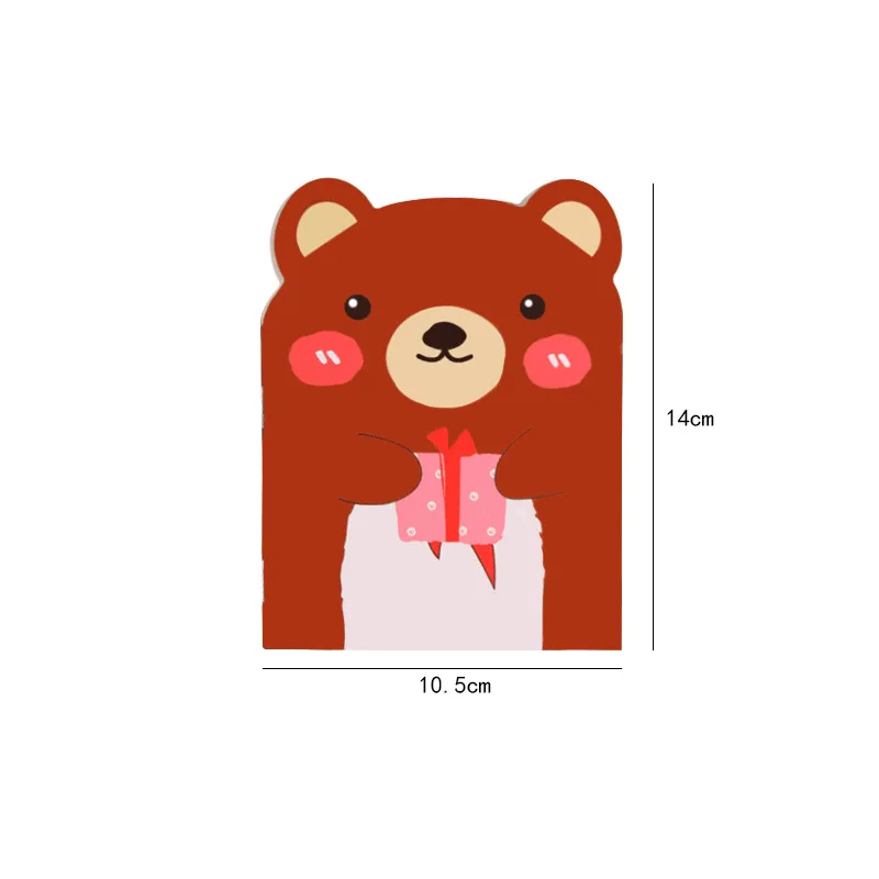 Креативный канцелярский милый мультяшный блокнот с животными портативный Kawaii