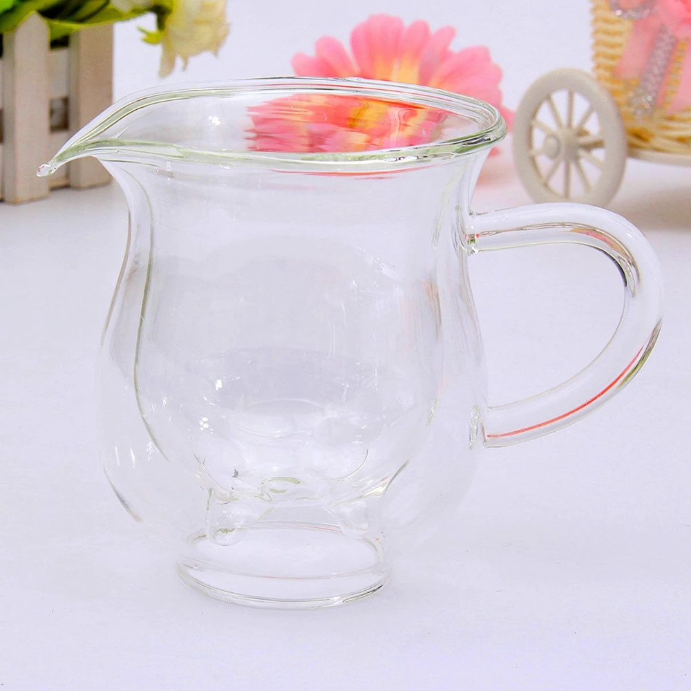 250Ml Creative Cow Double Layer Glass Creamer Cup Lovely Milk Jug Juice Tea Coffee Cup Clear Glass Mug Milk Frother Bottle Beer