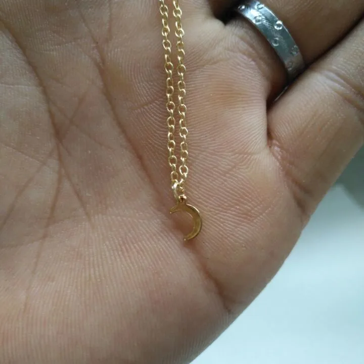 Милое маленькое полумесяц ожерелье простое Затмение маленькая Серебристая луна