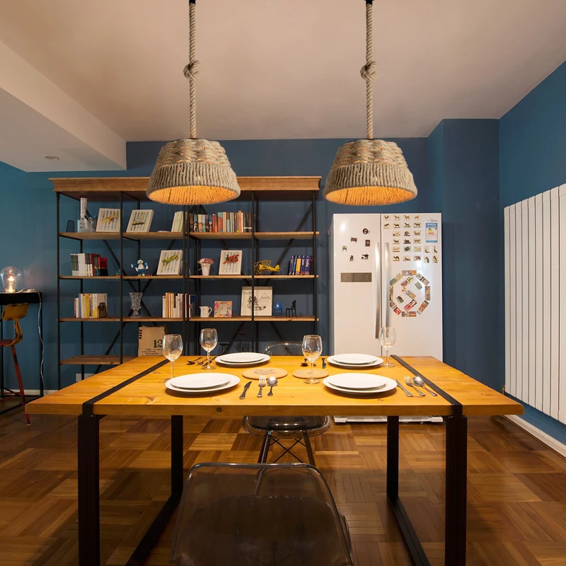 Винтажная веревка подвесные светильники лампа американский Лофт творческая