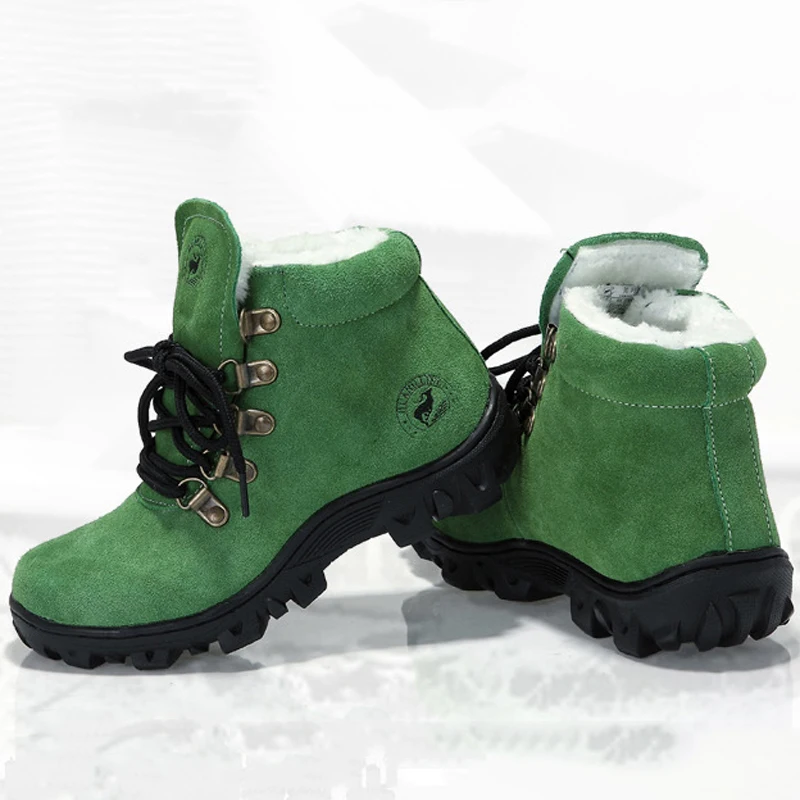 Детские зимние ботинки из натуральной кожи для мальчиков и девочек на