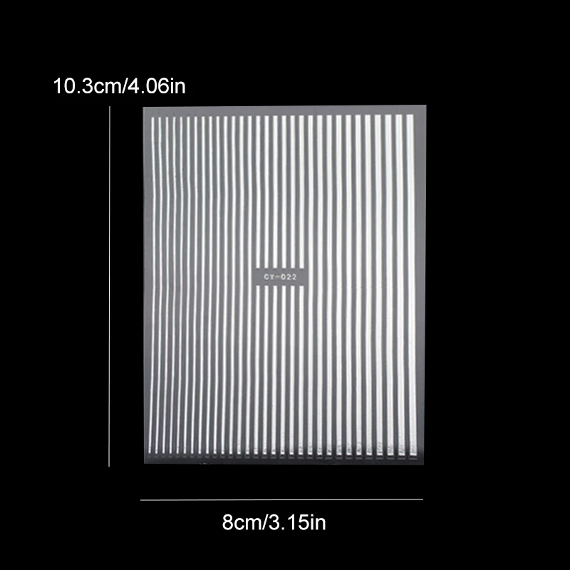 Золотой Серебряный стикер для дизайна ногтей 3D лента блестящего маникюрная