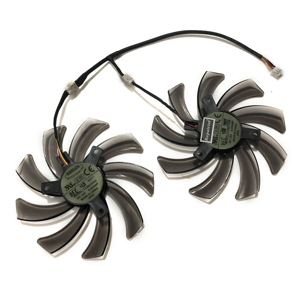 

2PCS/set Computer PC Graphics Card Cooler Fan For VGA Video Card Gigabyte GVN550WF2 N56GOC Cooling (95mm DC 12V 0.25A )