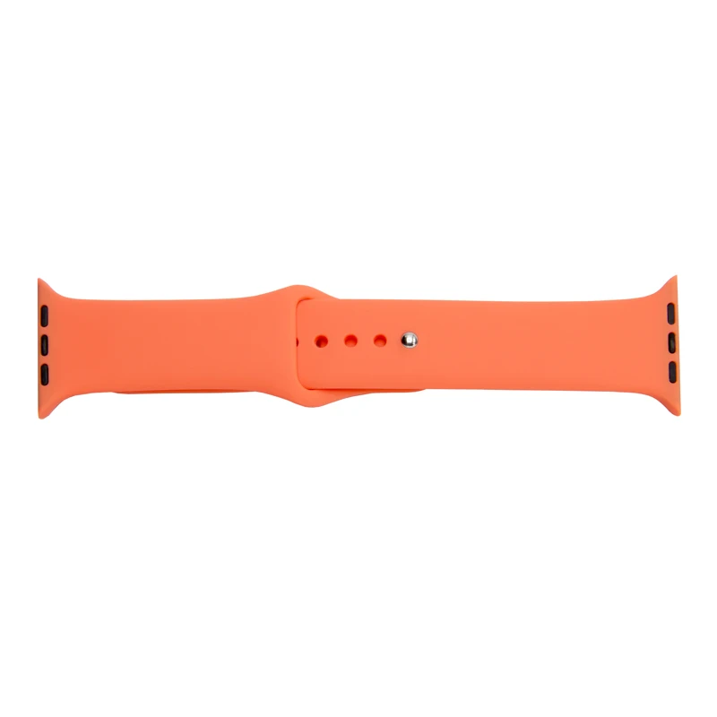 apricot red Мягкий силиконовый браслет спортивный ремешок для Apple Watch группа 44 мм 40 мм серия 5 4 3 2 1 браслет для iwatch 42 мм 38 мм аксессуары - Цвет ремешка: apricot red