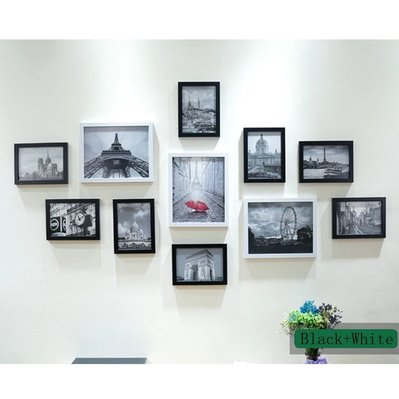 11 шт. настенный коллаж черно-белая фоторамка картина DisplayWall подвесная фоторамка набор современного искусства для дома, комнаты, офиса Декор