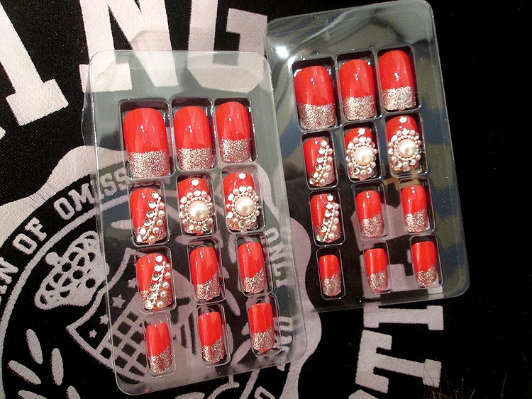 24 шт поддельные ногти Ложные кончики для маникюра жемчужные инструменты дизайна