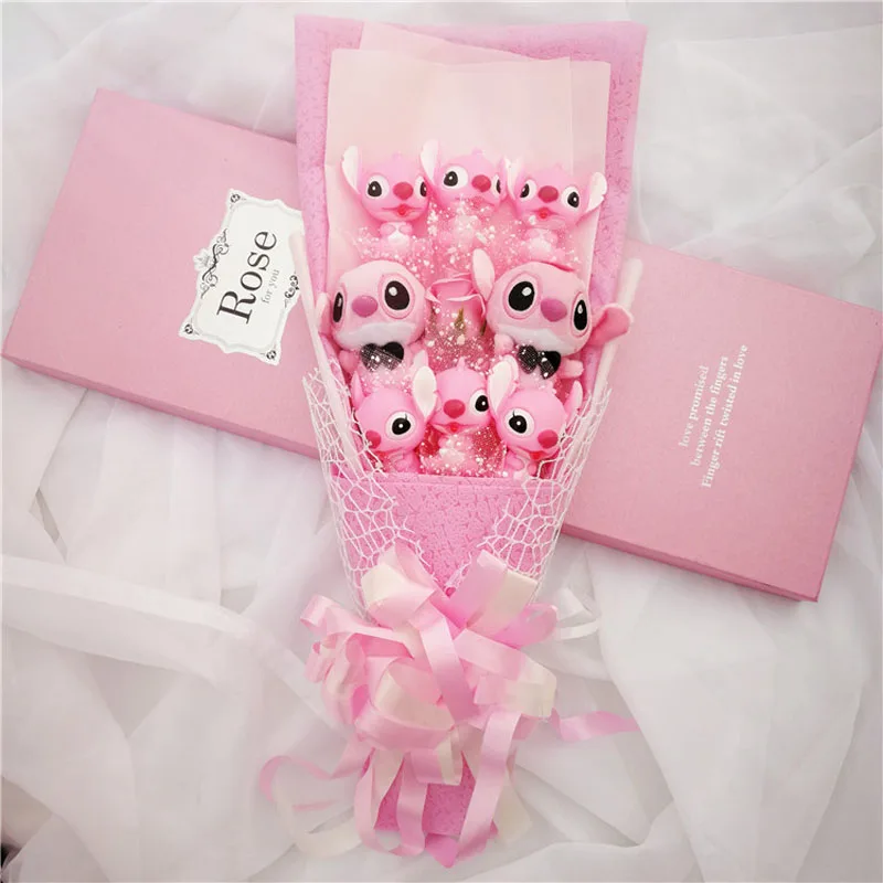 Милые плюшевые игрушки в виде мультяшных стежков букет с искусственными цветами