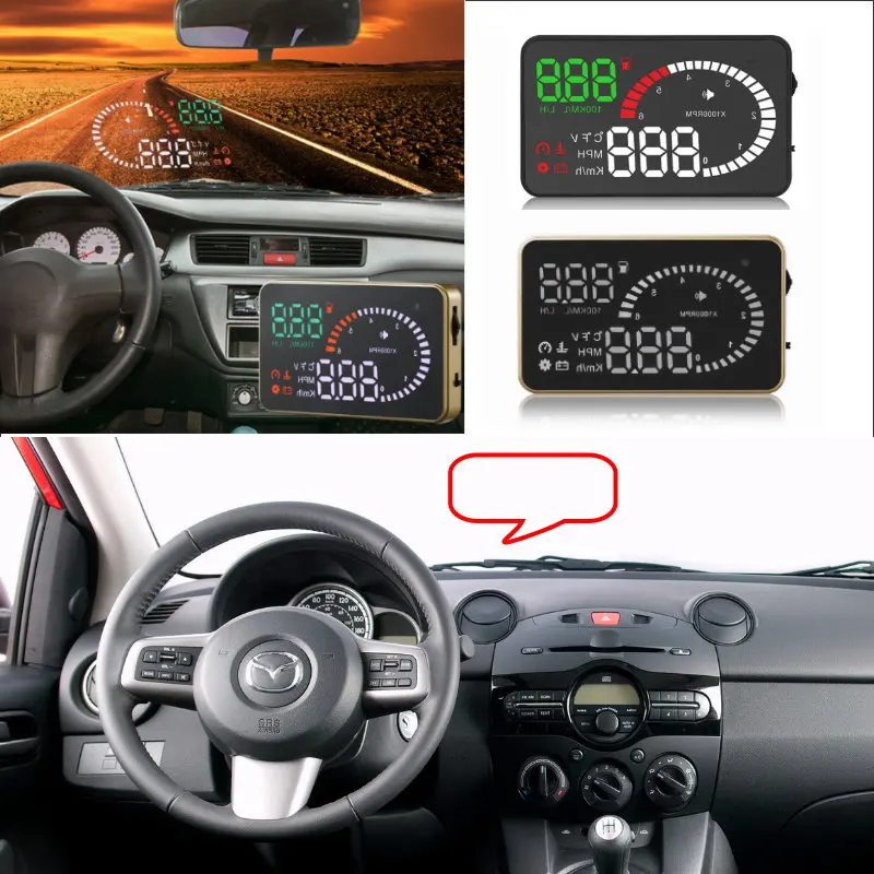 Car A6 HUD Head Up Display For Mazda 2/3/5/6 CX3/CX5/CX7 NEW A6 HUD Car Electronic Accessories Projector Safe Driving Screen