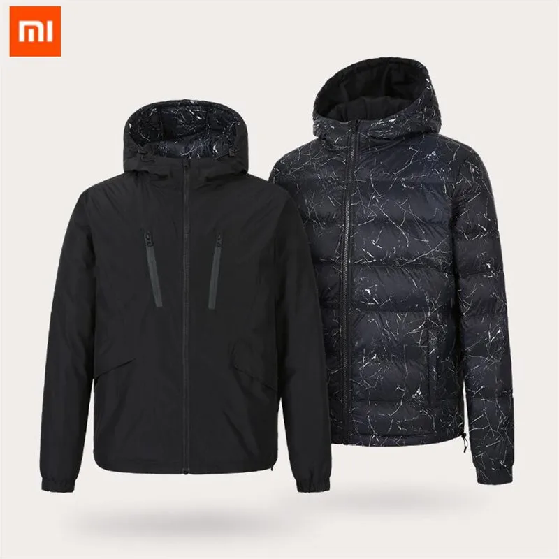 Мужская двусторонняя пуховая куртка Xiaomi Uleemark водонепроницаемая Двусторонняя на