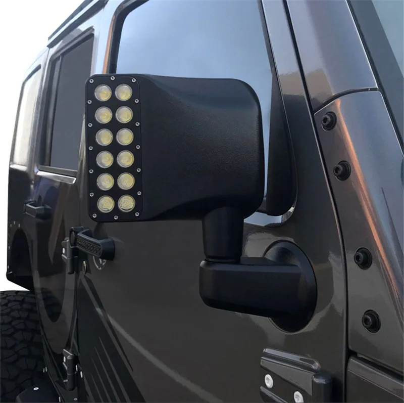Для Jeep Wrangler JK 2007 2014 светодиодный внедорожный зеркальный апгрейд с поворотными