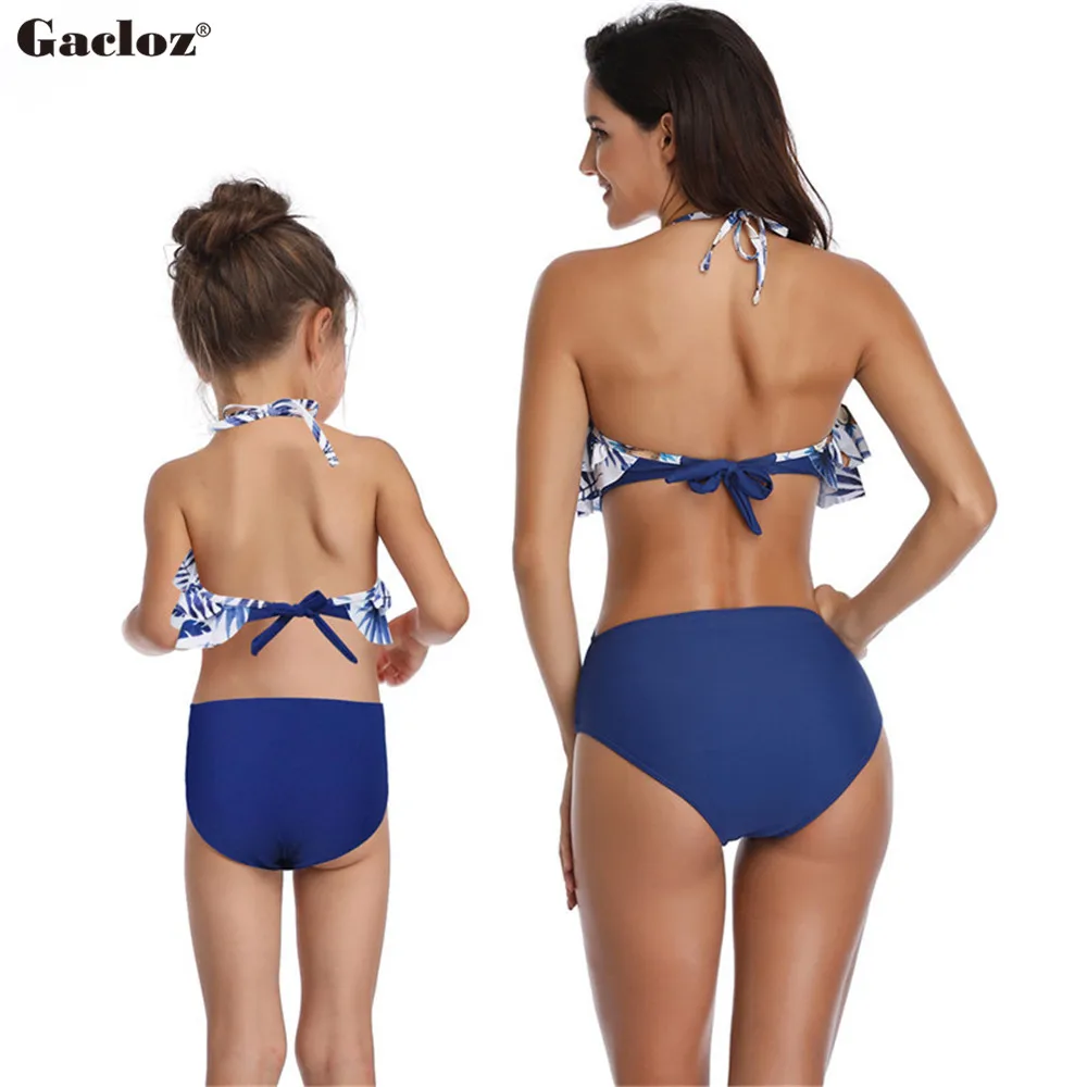 Семейные купальники для мамы и дочки танкини женские maillot de bain enfant fille badpak | Мать