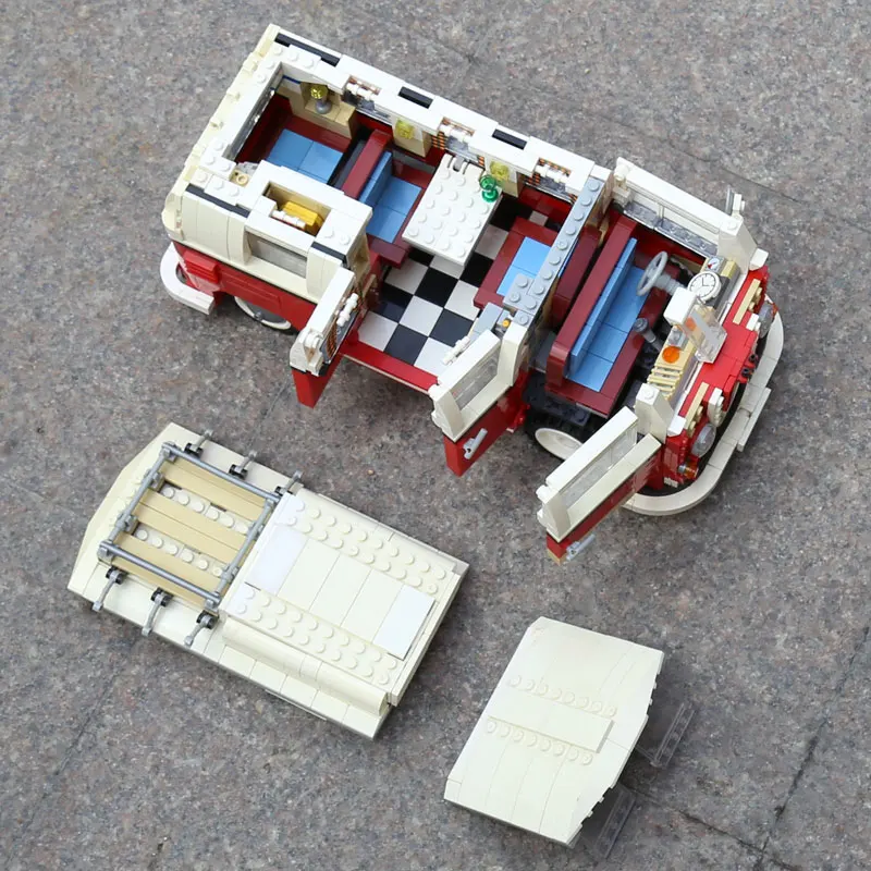 Новая техническая серия 1342 шт. Volkswagen T1 Camper модель автомобиля-фургона строительные блоки наборы набор кирпичей совместимые 10220 игрушки подарки