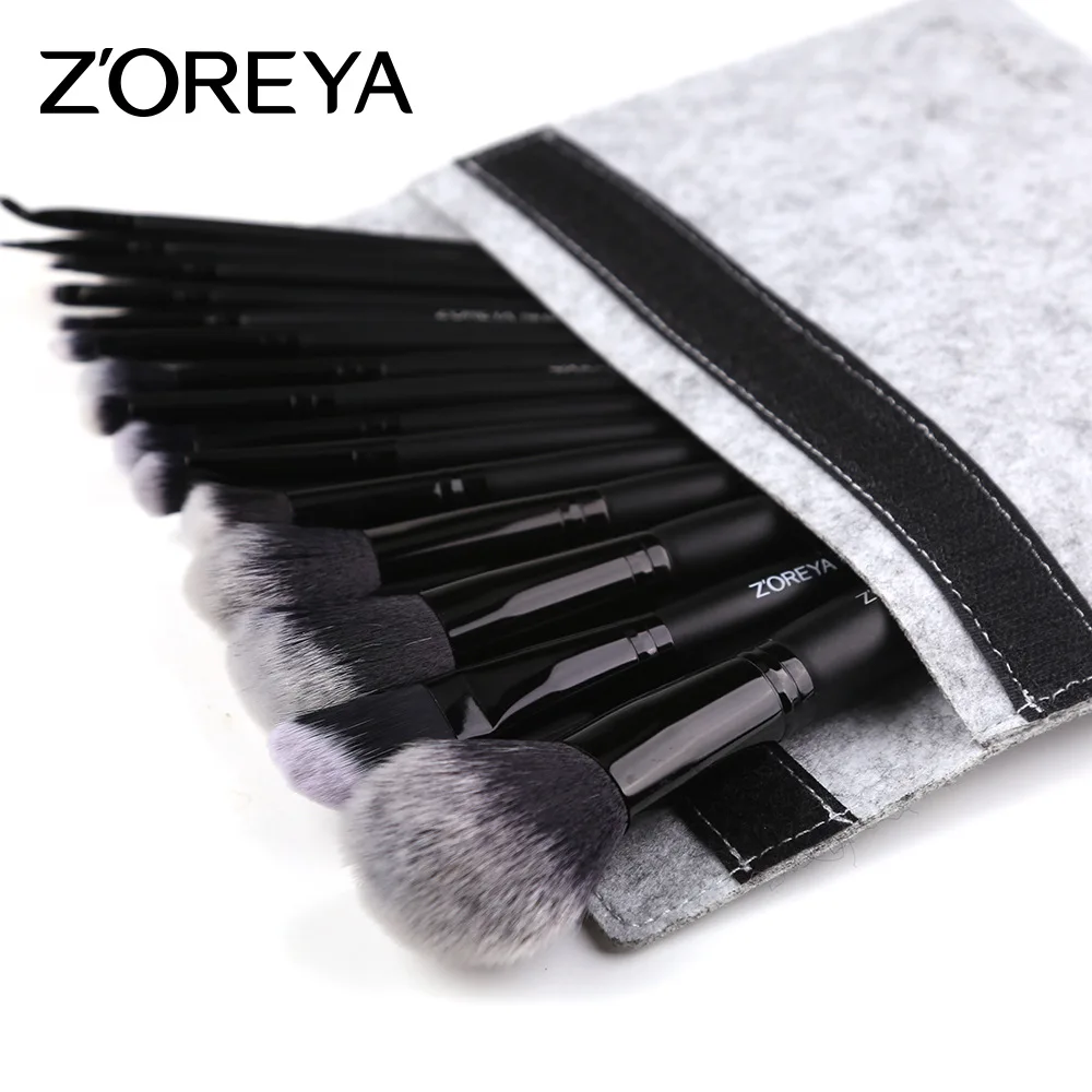 Кисти для макияжа 15 шт Профессиональный набор кисточек с сумкой и мешочком Пудра