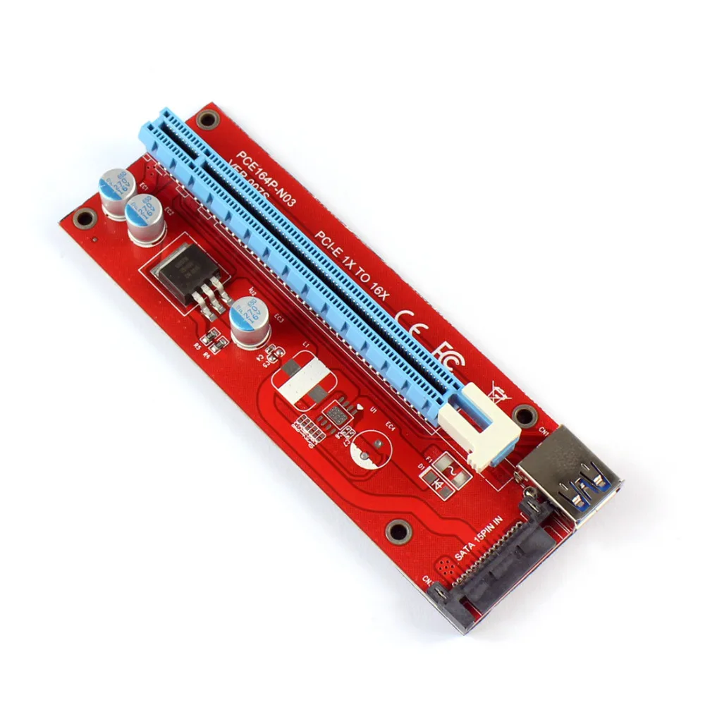 PCIE 1X до 16X Графический удлинитель SATA адаптер питания карта для ETH Bitcoin Mining