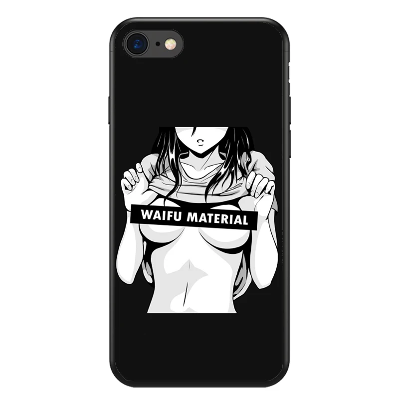 Sugoi Senpai аниме вайфу чехол для телефона iPhone XS Max XR X 8 7 6 6S Plus 5S SE 4S 5C Мягкий Черный
