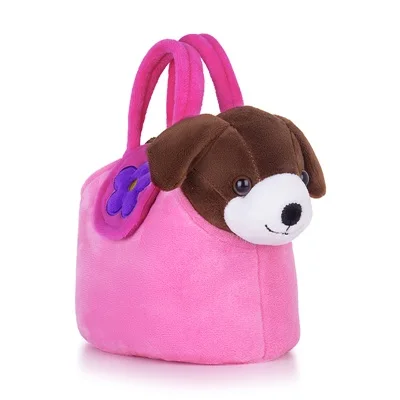 brown dog Lazada плюшевый щенок игрушки чучело Собака Собачка куклы с розовой ручной рюкзак для детей мальчиков девочек 7'' - Цвет: brown dog
