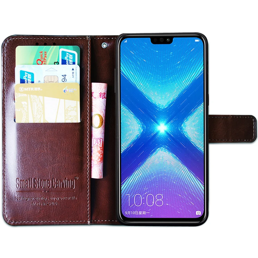 Кожаный чехол для Honor 8X, чехлы-бумажники для Huawei Honor 8X, чехол с откидной JSN-L21, Магнитный чехол для телефона, чехол для Honor 8X, чехол со слотом для карт