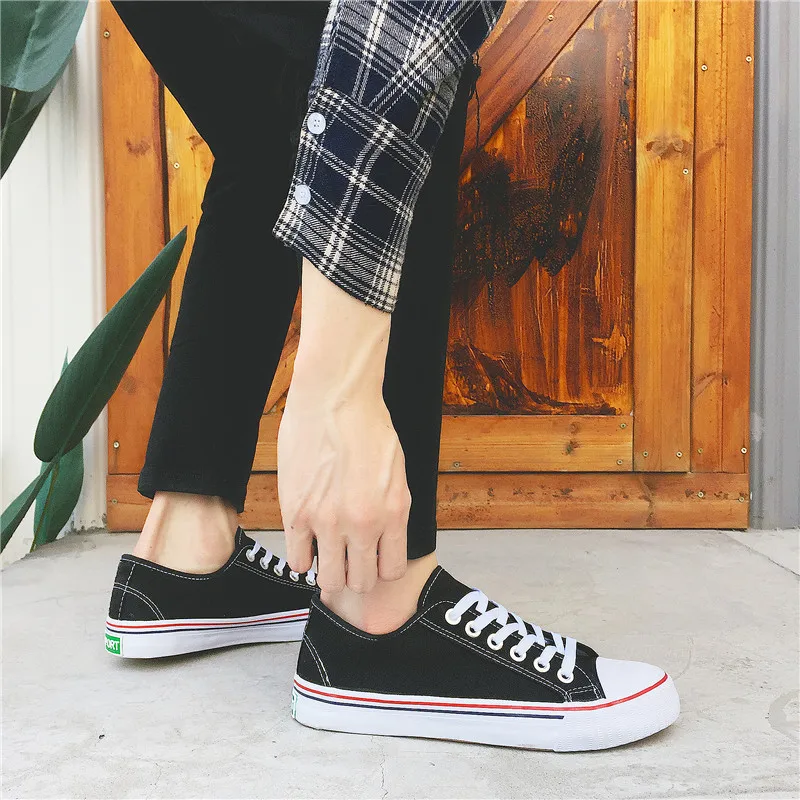 Новинка весна осень 2018 женские парусиновые туфли однотонные вулканизированные