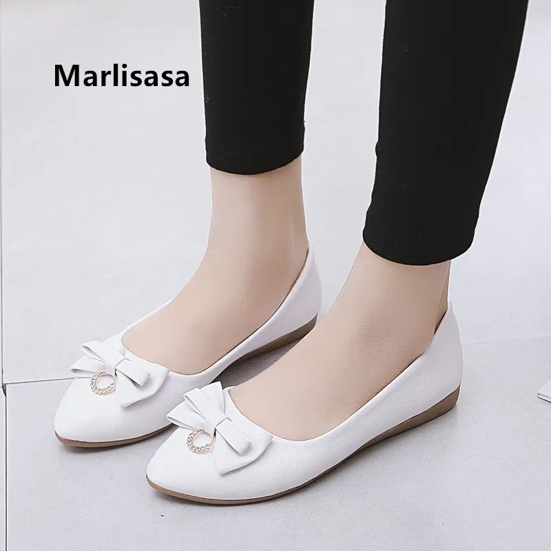 

Marlisasa Zapatos De Mujer Lady Light Weight White Office Flat Loafers Women Fashion Sweet Black Shoes Cool Black Shoes F5410