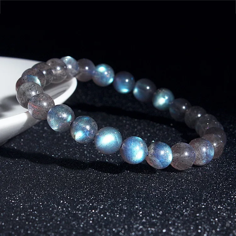 

Natural Ash Moonlight Stone Hand String PULL Feldspar Bracelet Cat Eye Crystal Hand String Jewelry Can Pond Customized