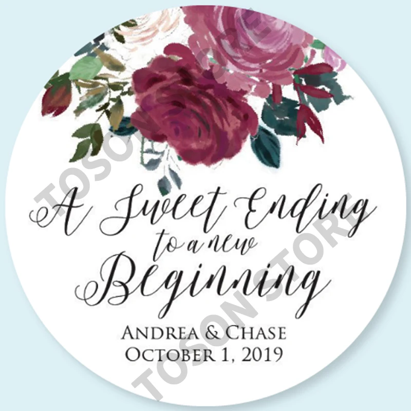 100, Silver laser Customized text logo, Wedding Stickers, Invitations Seals, Candy Favors Gift Boxes Labels, On White Adhesive