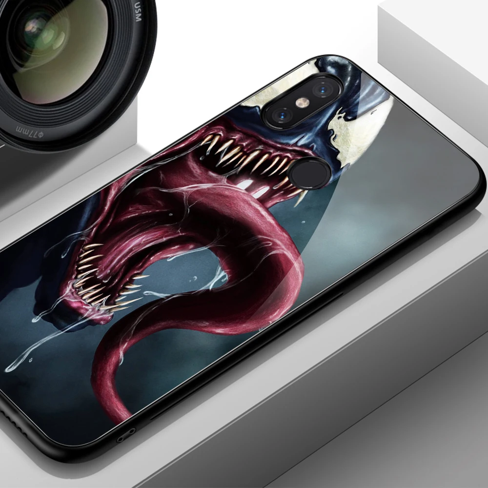 Новый чехол для телефона Xiaomi 8 Твердый из закаленного стекла с рисунком яда Mix 2 2s 3