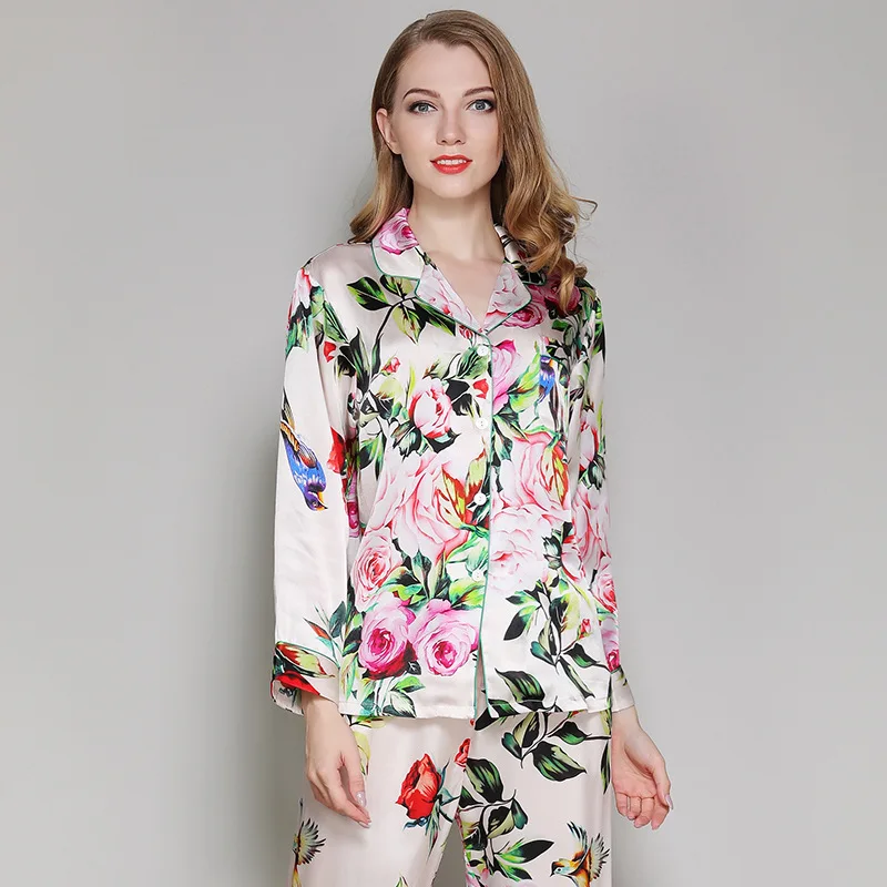 Пижама женская с длинным рукавом из 100% шелка|silk pajamas set|pyjama silkwomen pyjama |