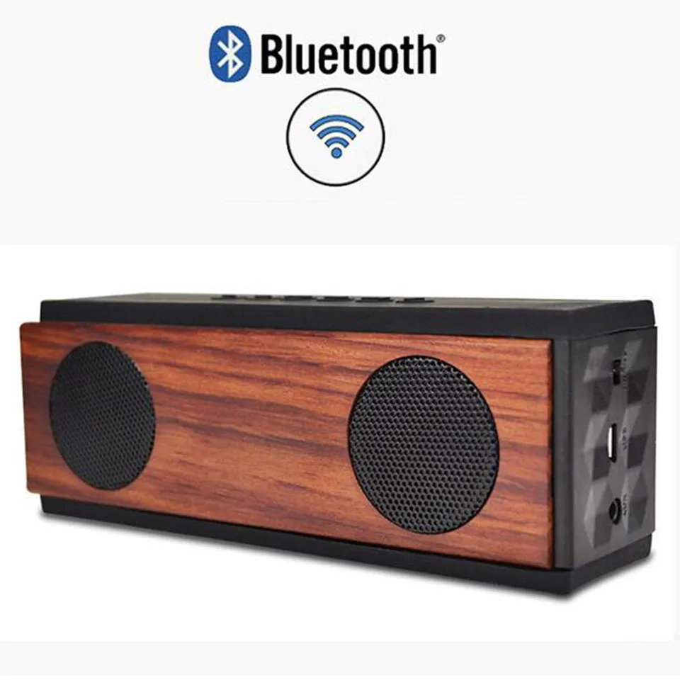 Беспроводной мини Bluetooth динамик деревянный портативный сабвуфер Hifi система
