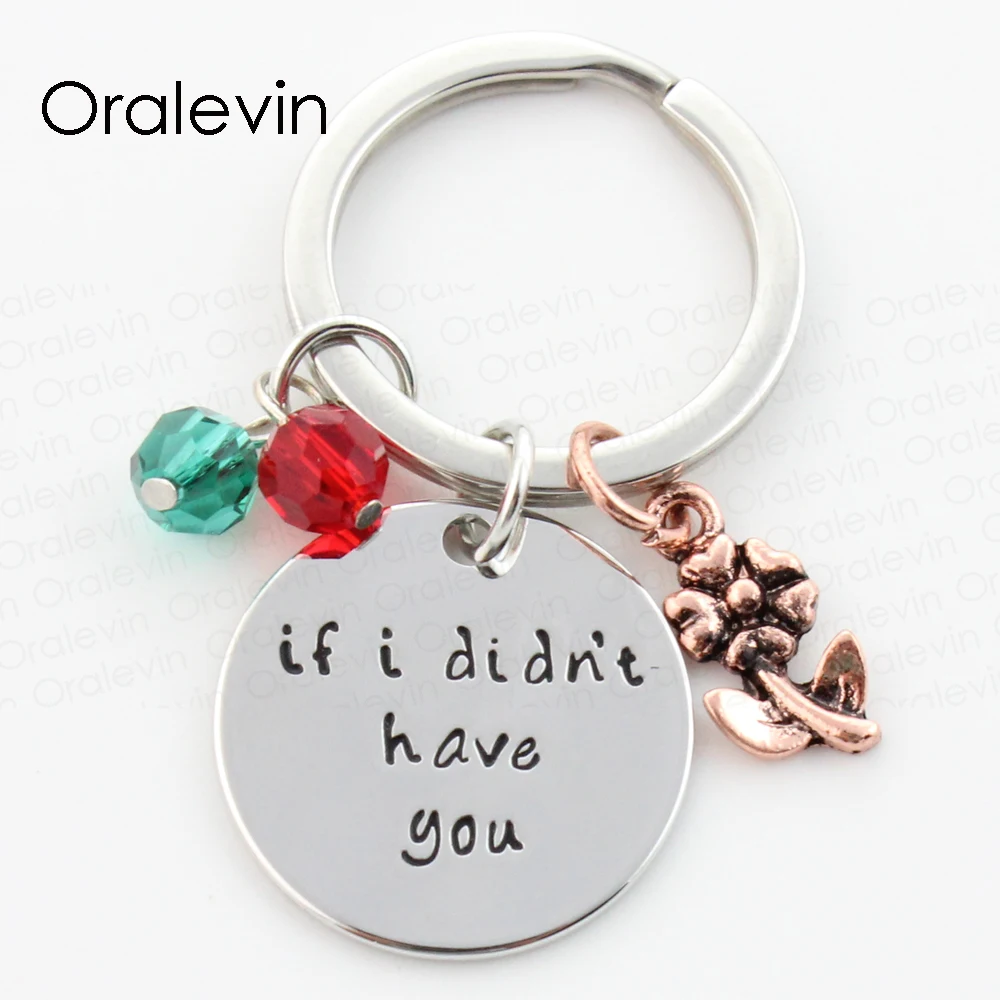 

Wholesale IF I DIDN'T HAVE YOU Engraved Inspired Charms Keychain Gift for Her Jewelry 22MM,10Pcs/Lot,#LN272K