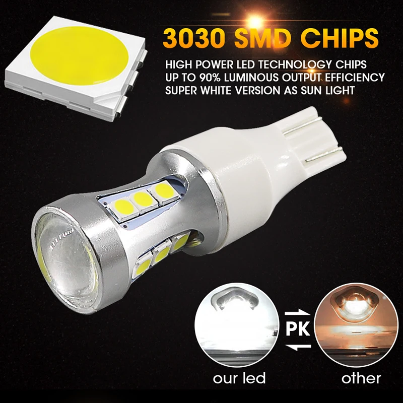 Hlxg 1 шт. W16W T15 3030 18SMD резервного света 921 912 светодиодный лампы DC12V автомобиля резерв