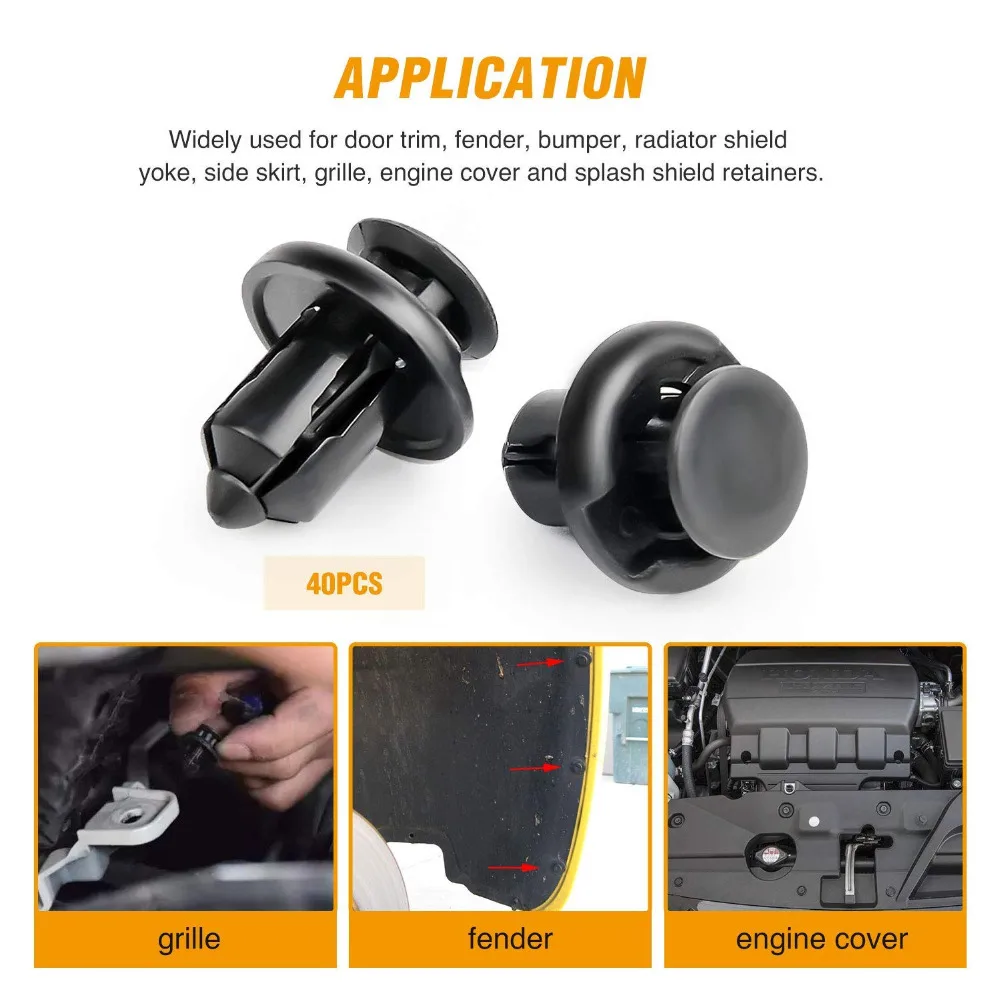 

40pcs For GRC-08 Honda and Acura Fender 10mm Clips-91503-SZ3-003 Fastener Rivet Clips Nylon Bumper Automotive Furniture Assembly