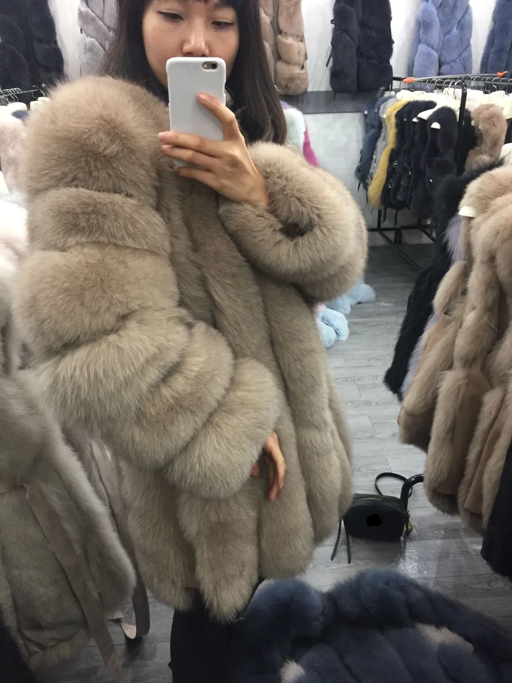 Женская шуба из натурального Лисьего меха SQXR|fur real|real fox furreal fur coat |
