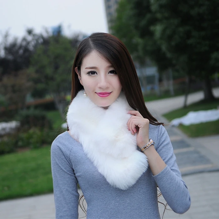 Супер мягкий унисекс лисий мех кролика кольцо шарф воротник из меха енота