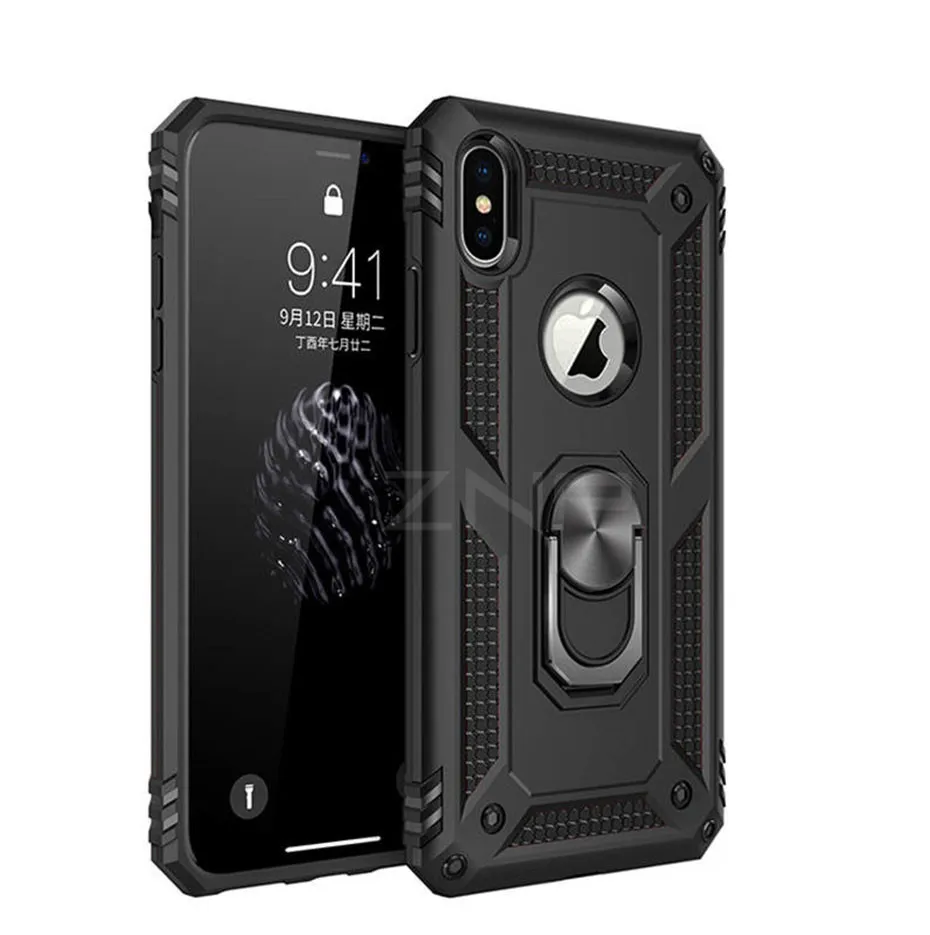 ZNP противоударный защитный чехол-держатель для iPhone X XS Max XR 7 6 чехол s Магнитный чехол для телефона с кольцом для iPhone 6 6s 7 8 Plus Чехол-держатель