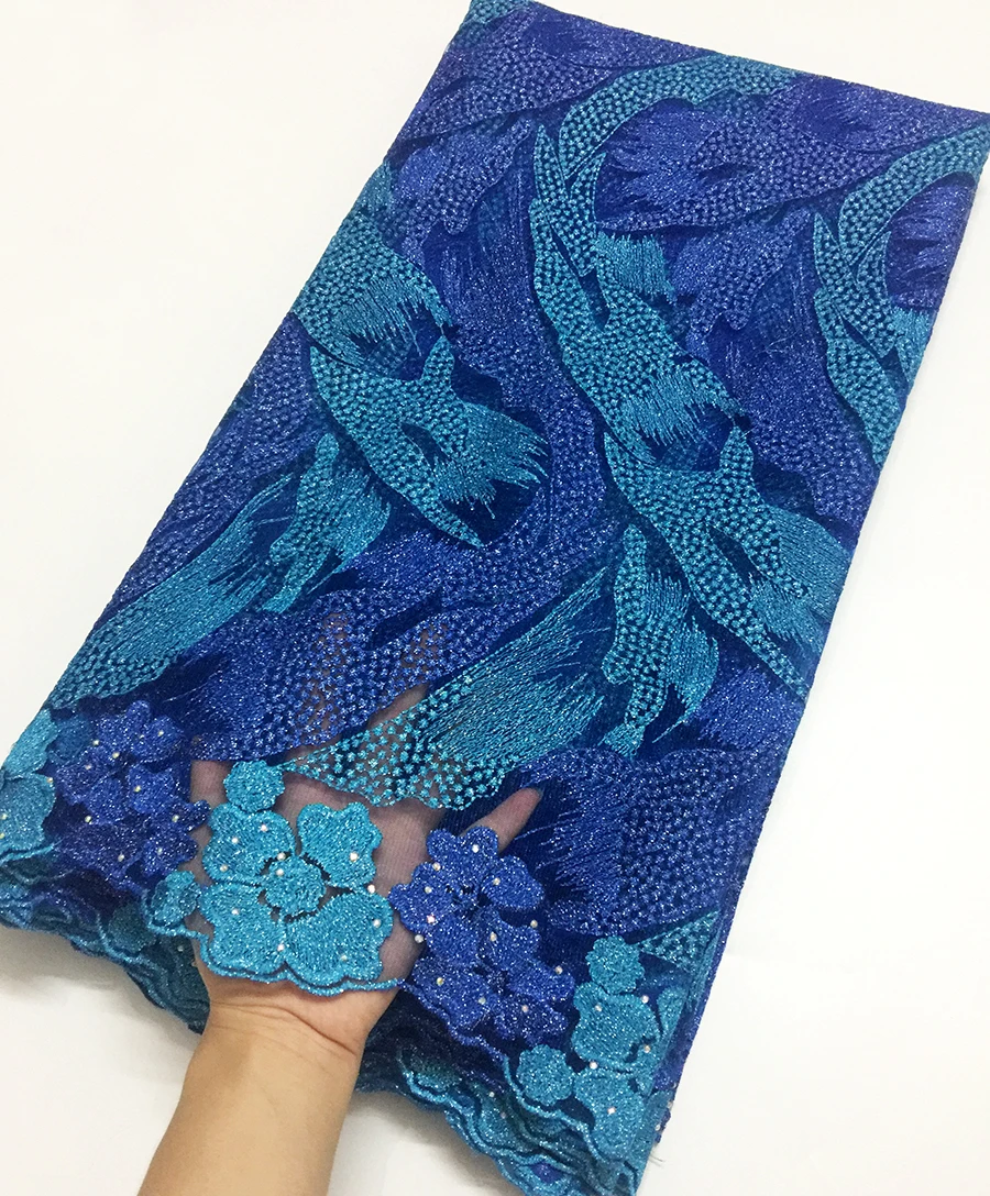 

2020 Hot Sale Rhinestones Embroidery African french tulle lace fabrics High Quality Net lace fabric For Party Wedding Dress